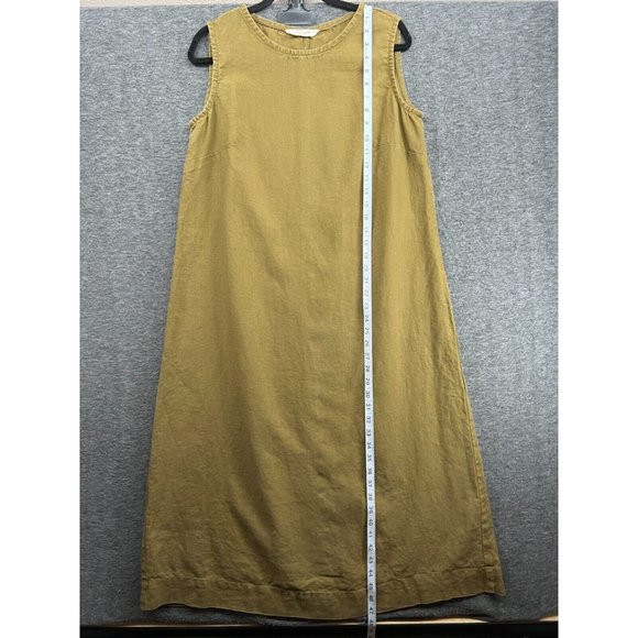 Elizabeth Suzann Dress Womens Large Green 100% Linen A Line Heavy Midi Lagenlook - Picture 6 of 13